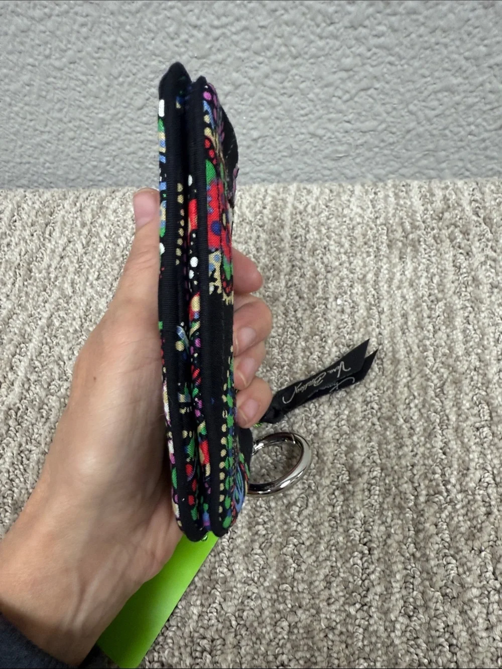 Vera Bradley Black Paisley Multicolor Wristlet Keychain - Picture 3 of 6